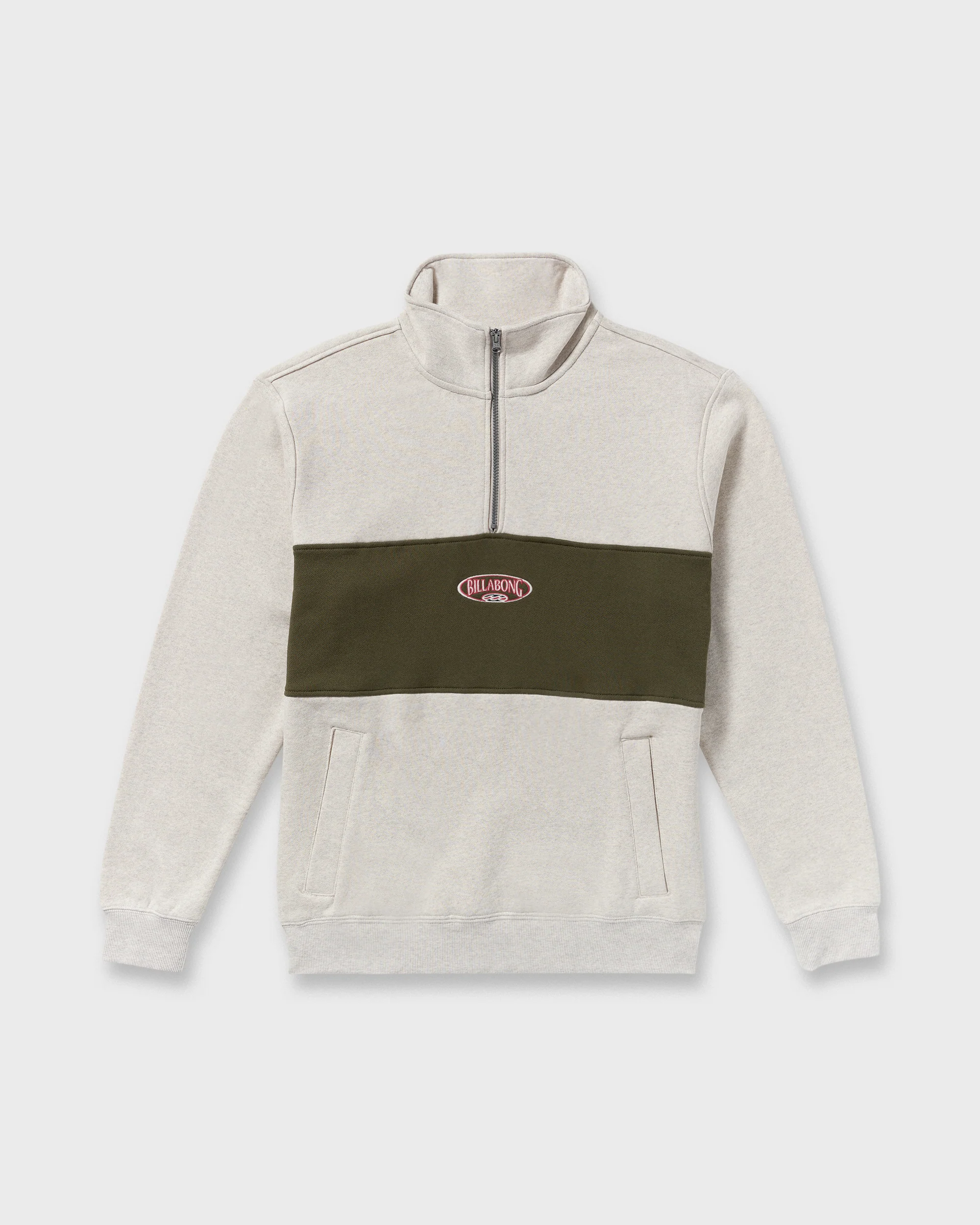 Bad Dog 3/4 Zip Mockneck Sweatshirt - Sand Htr