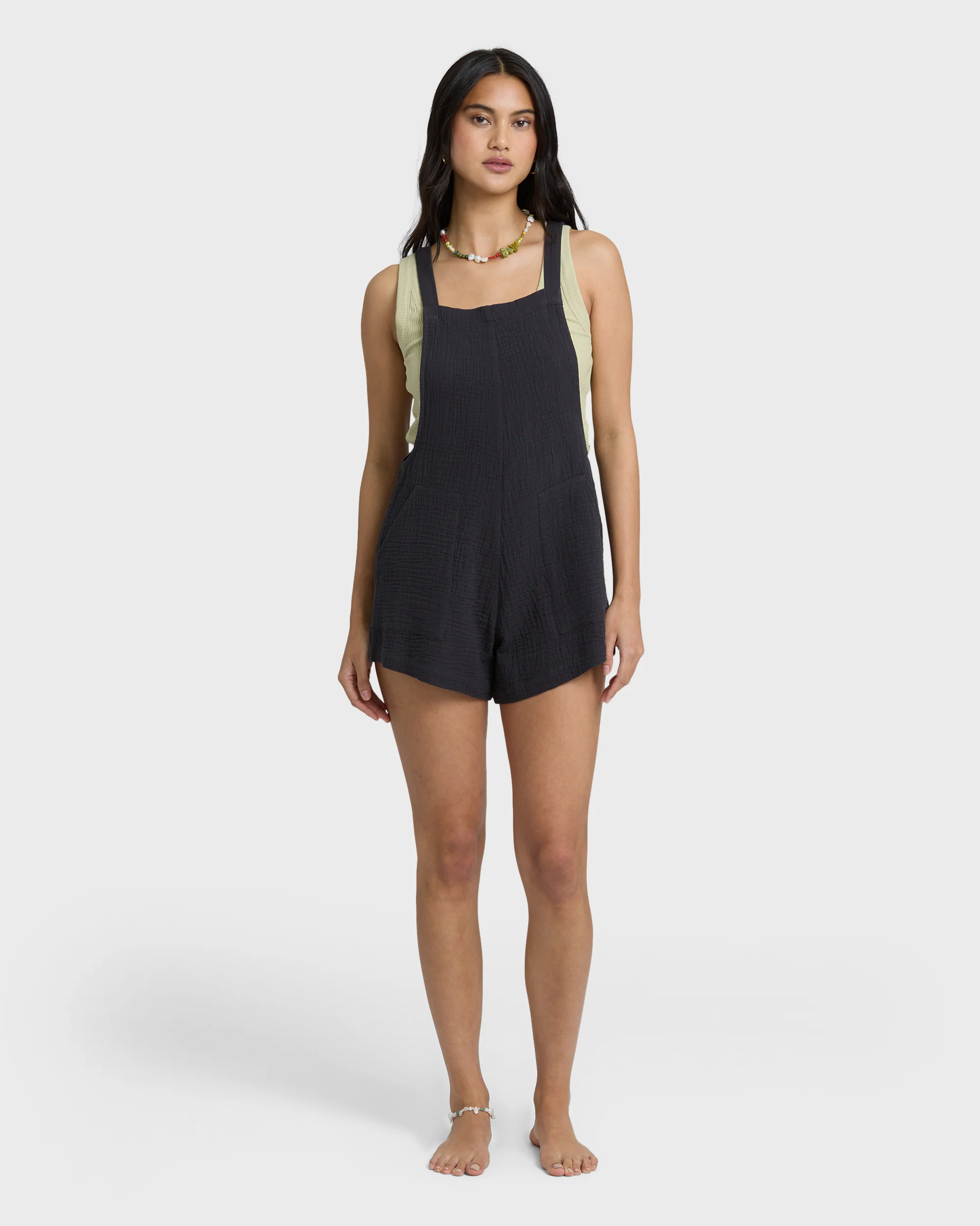 Beach Crush Romper - Black Sands