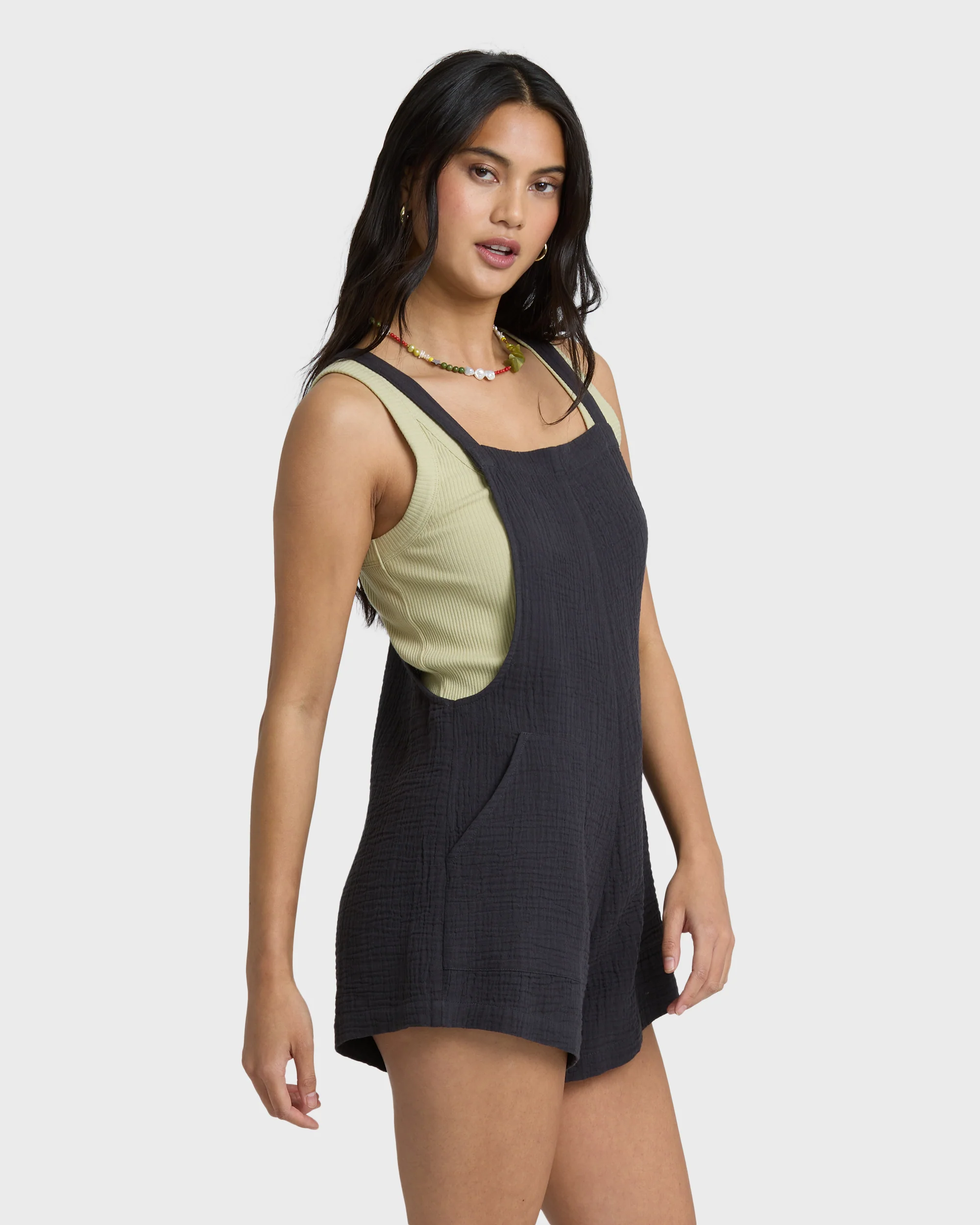 Beach Crush Romper - Black Sands