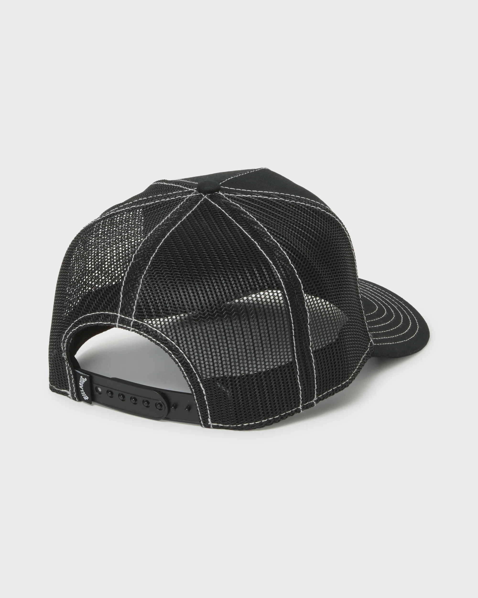 Skull Wave Hi Trucker Hat - Black