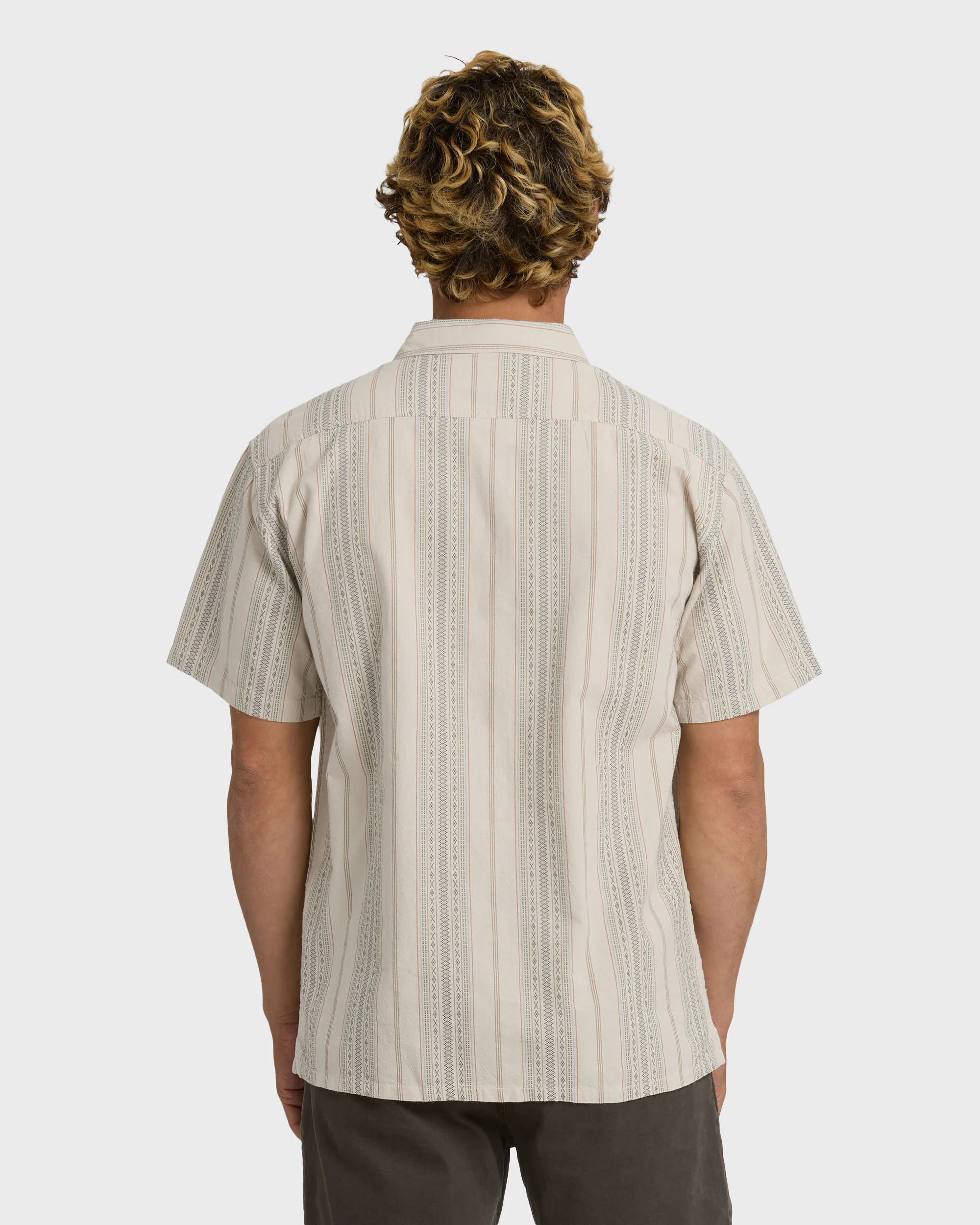 7224-sundays-jacquard-short-sleeve-woven-shirt-oatmeal-2.webp Sundays Jacquard Short Sleeve Woven Shirt - Oatmeal