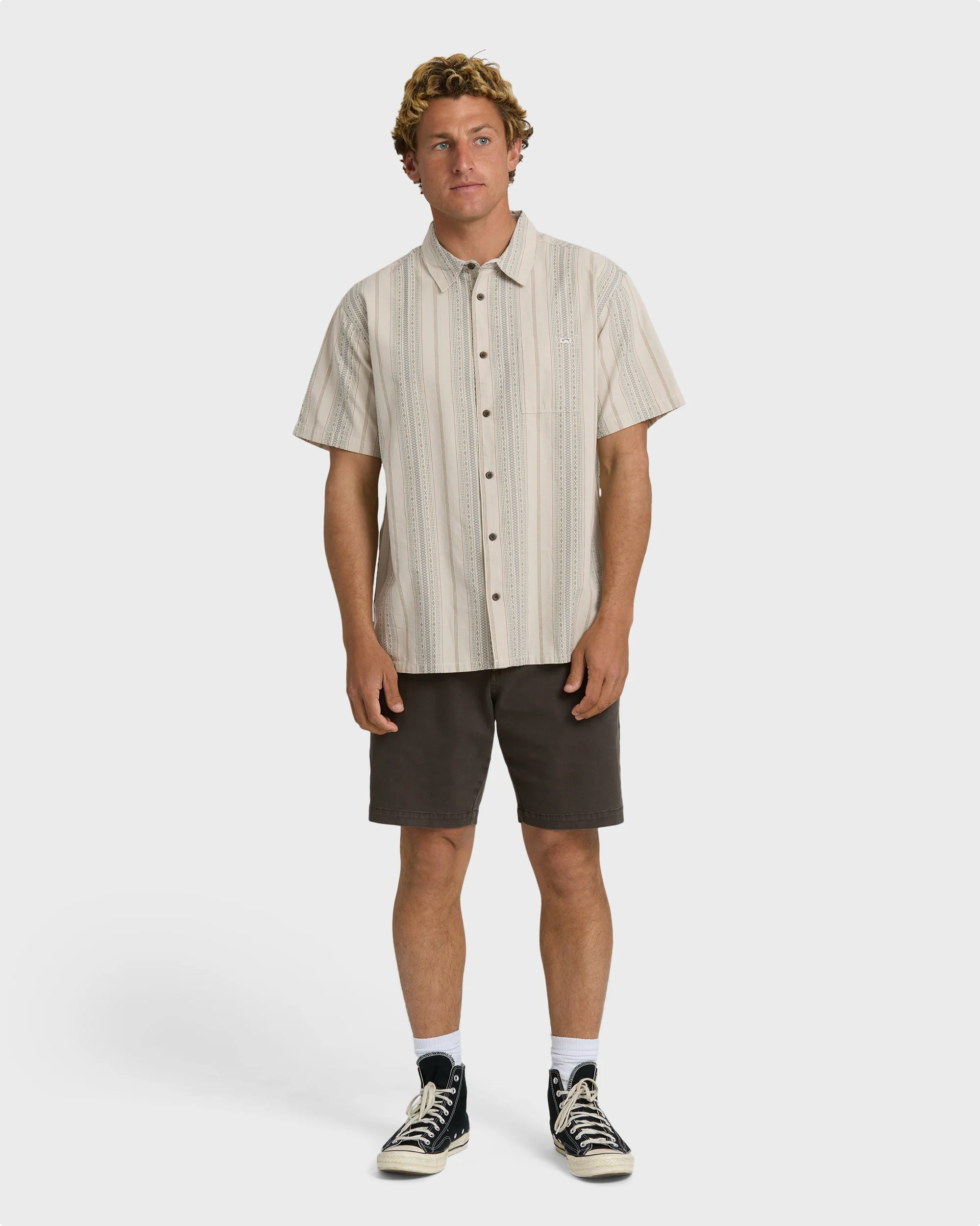7224-sundays-jacquard-short-sleeve-woven-shirt-oatmeal-4.webp Sundays Jacquard Short Sleeve Woven Shirt - Oatmeal