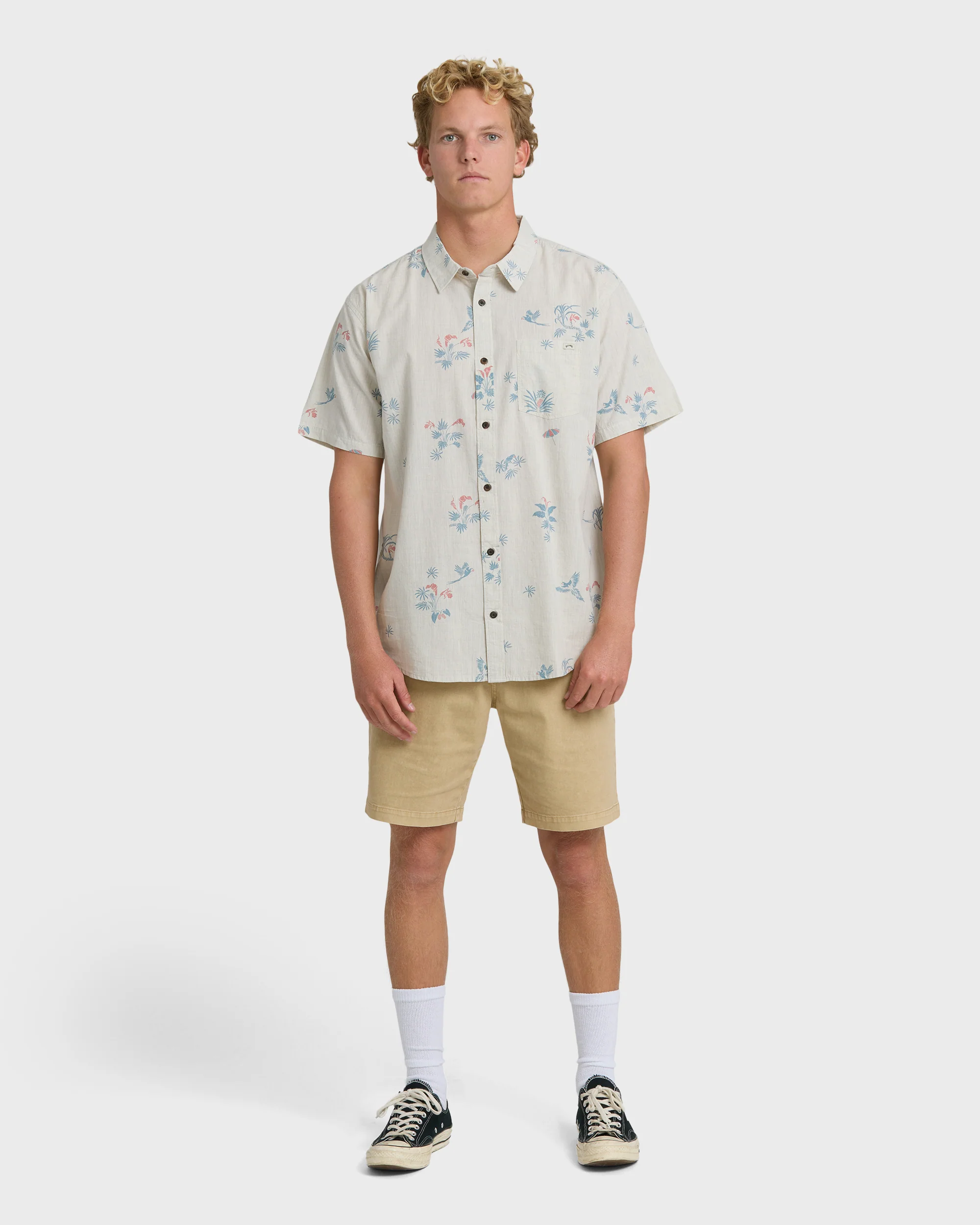 Sundays Mini Short Sleeve Woven Shirt - Stone