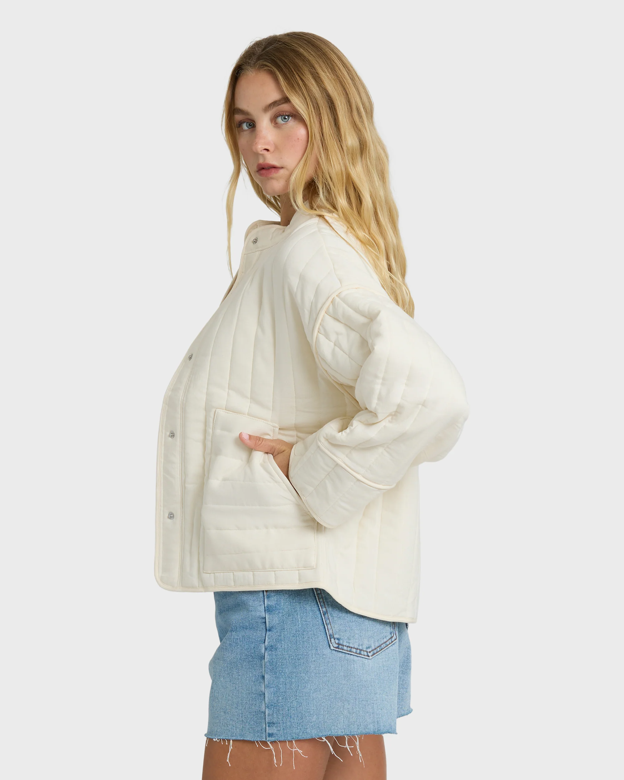 Folk Story 2 Quilted Jacket - White Cap