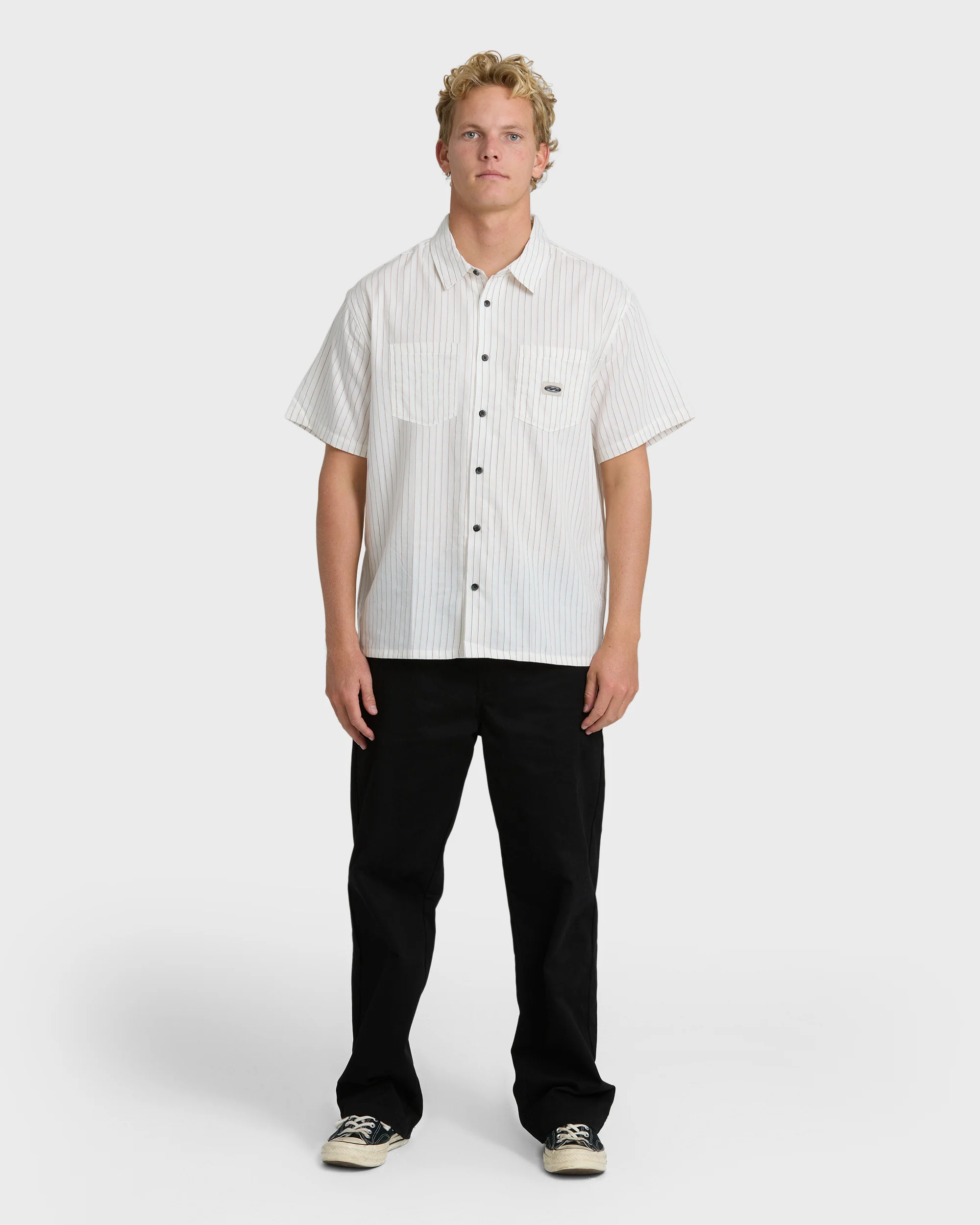 7442-bad-dog-short-sleeve-woven-shirt-off-white-4.webp Bad Dog Short Sleeve Woven Shirt - Off White