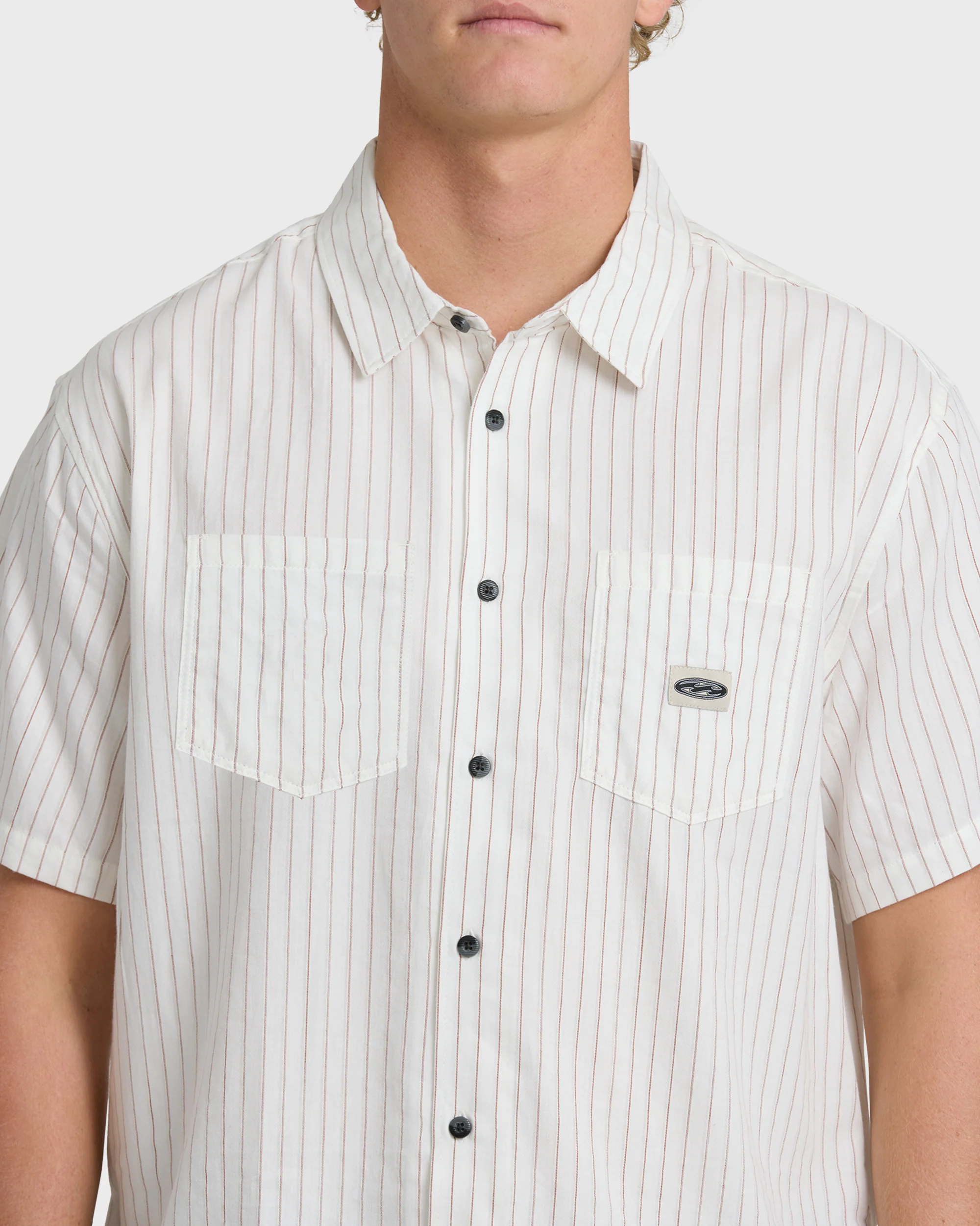 7442-bad-dog-short-sleeve-woven-shirt-off-white-5.webp Bad Dog Short Sleeve Woven Shirt - Off White