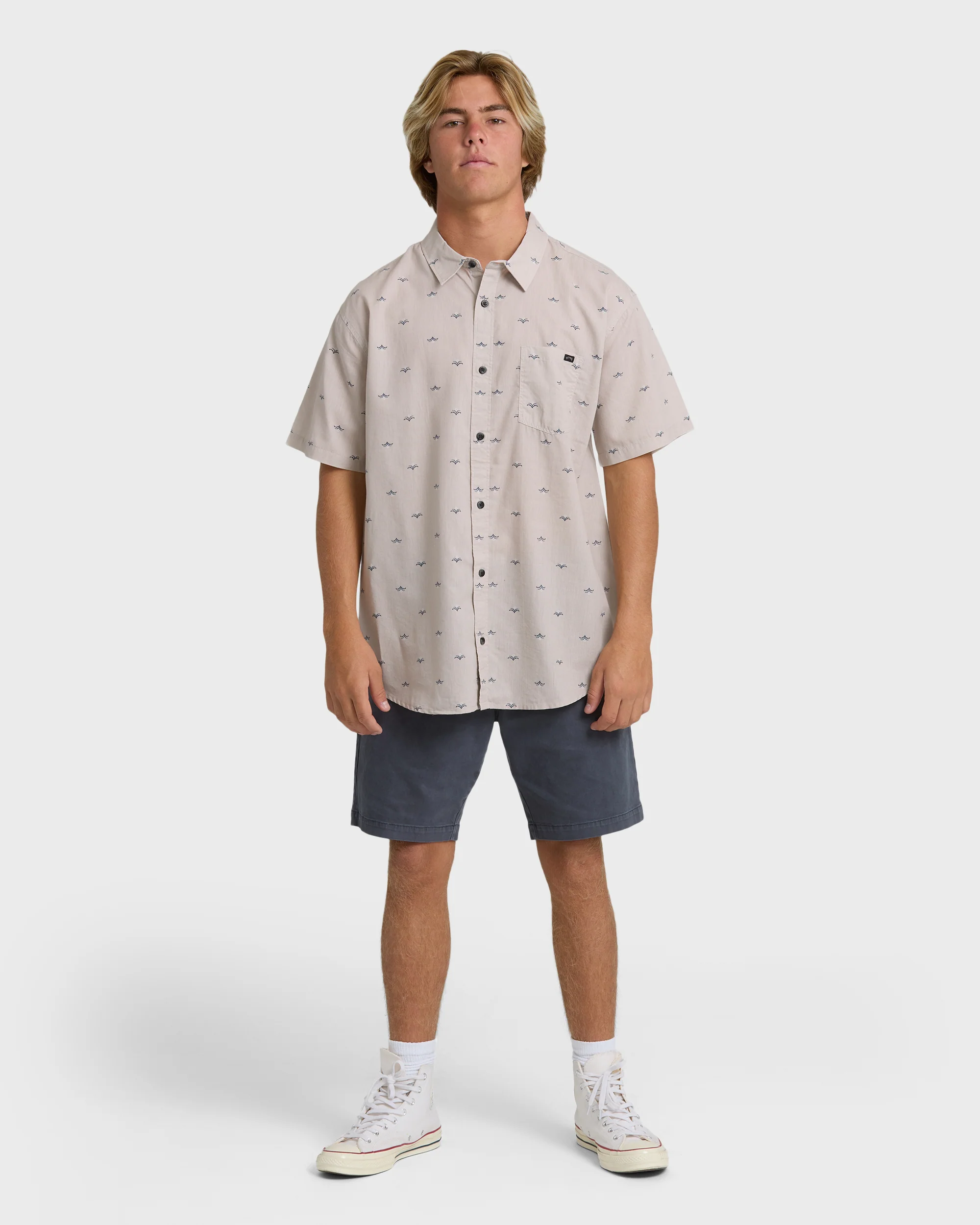 Sundays Mini Short Sleeve Woven Shirt - Ash Rose