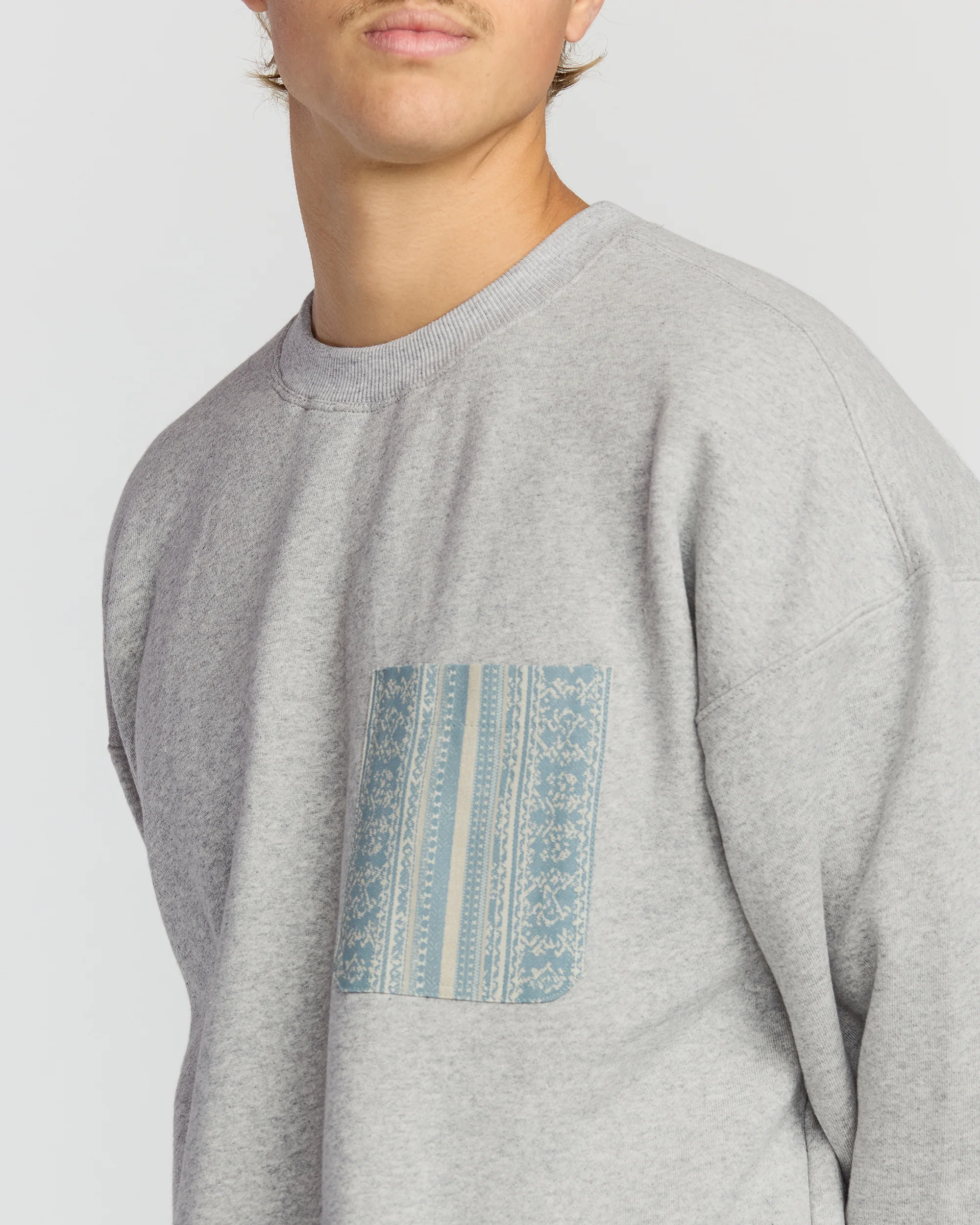 Austin Garage Crew Sweatshirt - Lt Grey Htr