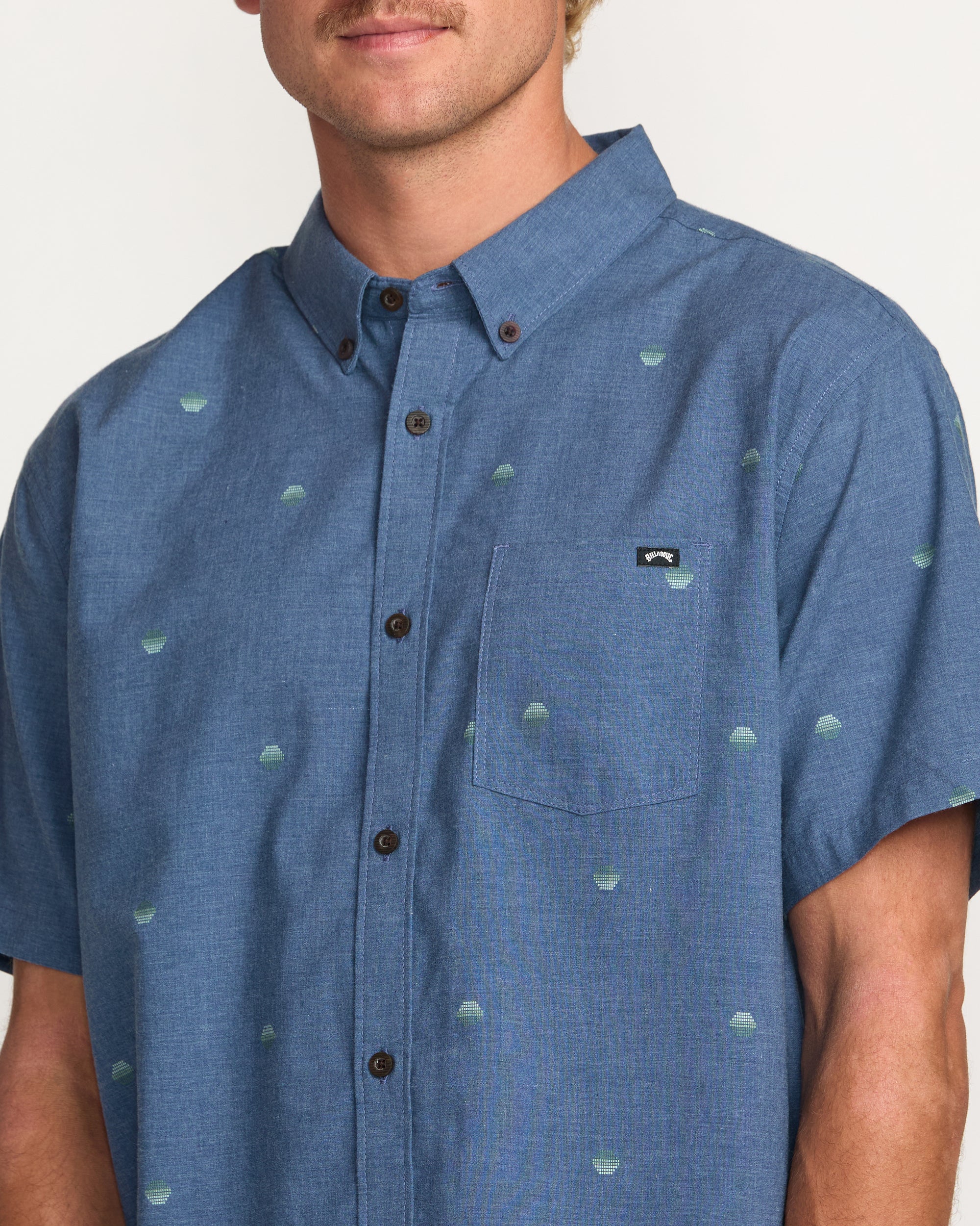 7807-all-day-jacquard-short-sleeve-shirt-deep-blue-2.jpg All Day Jacquard Short Sleeve Shirt - Deep Blue