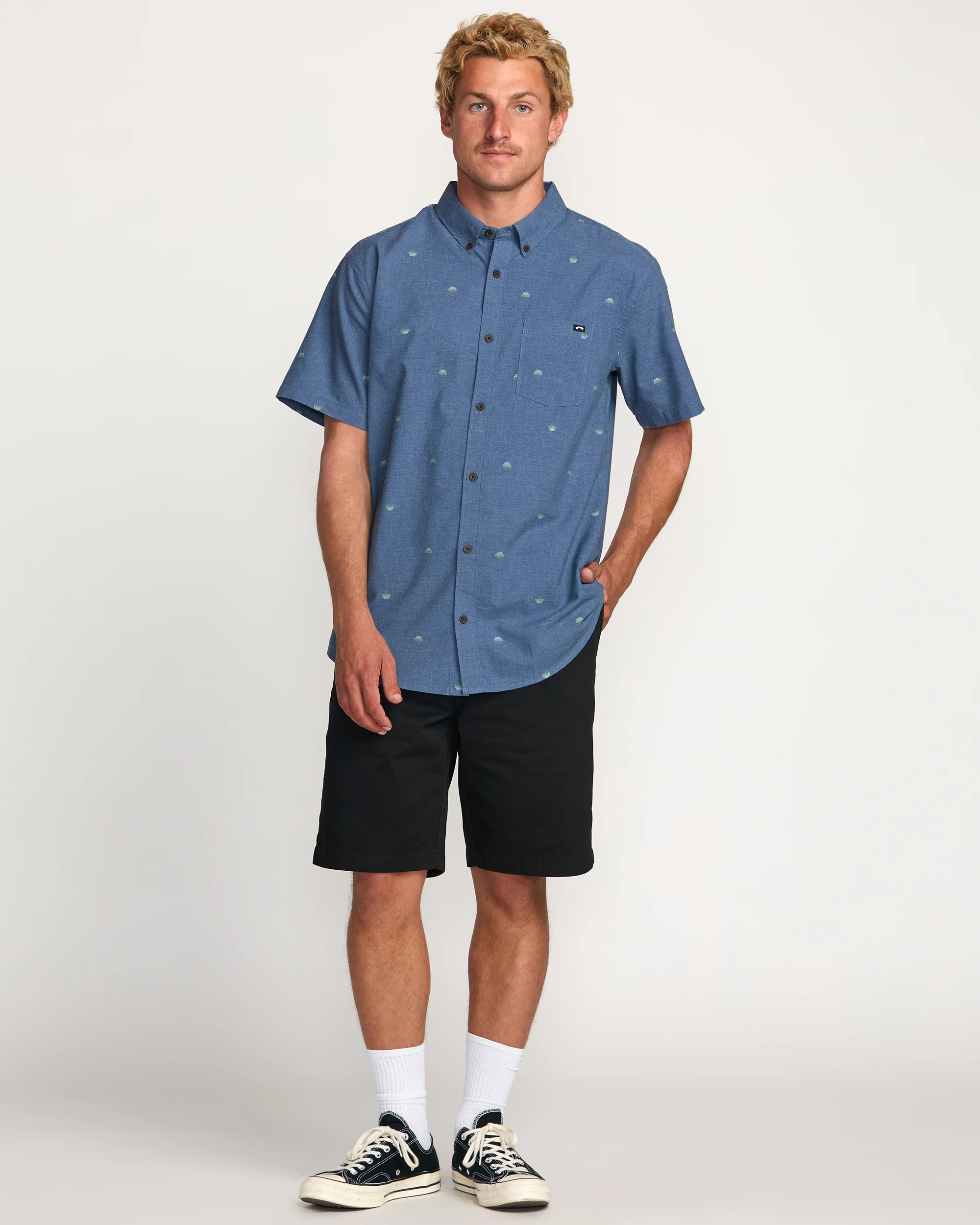 7807-all-day-jacquard-short-sleeve-shirt-deep-blue-3.webp All Day Jacquard Short Sleeve Shirt - Deep Blue