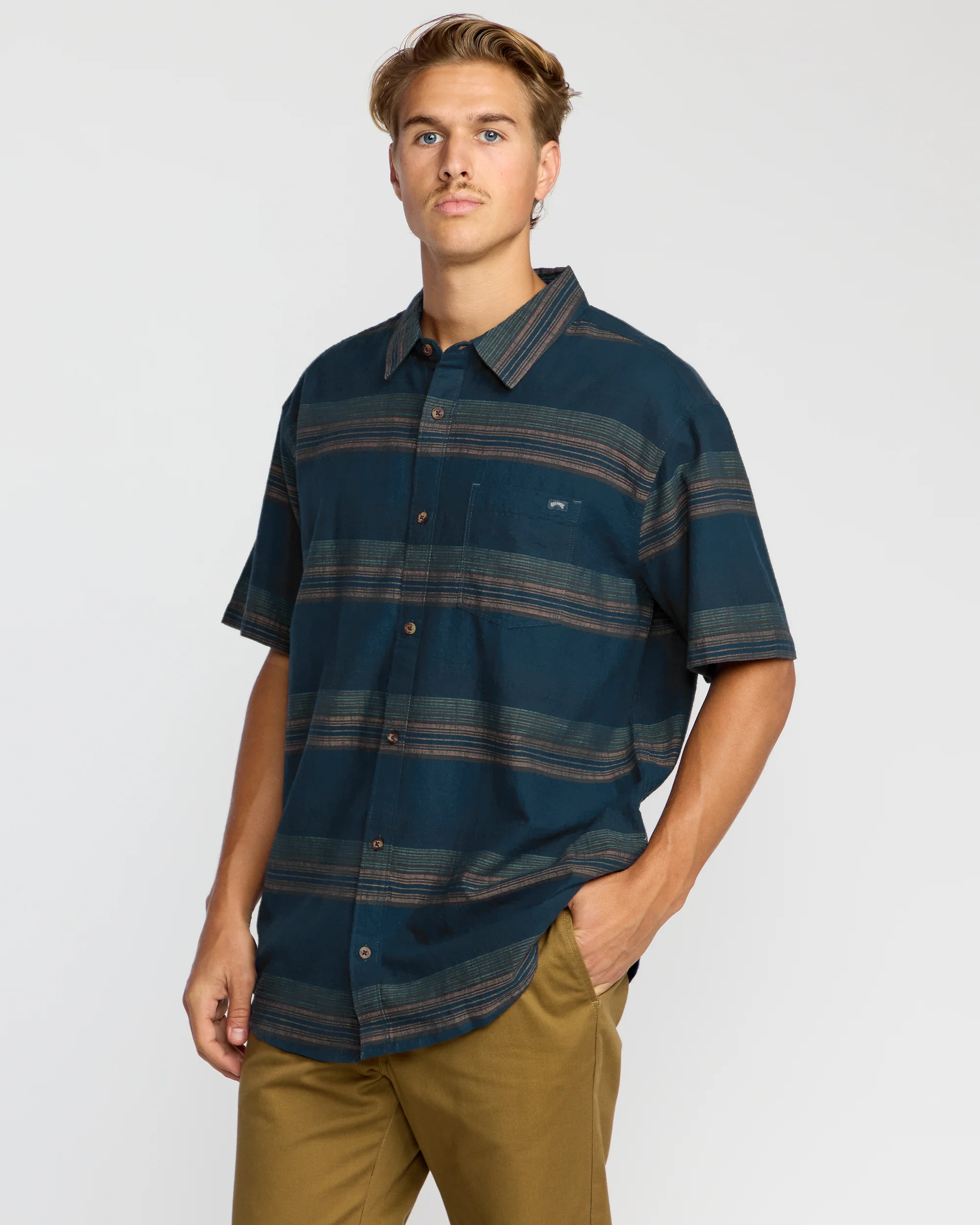 7918-all-day-stripe-short-sleeve-shirt-midnight-4.webp All Day Stripe Short Sleeve Shirt - Midnight