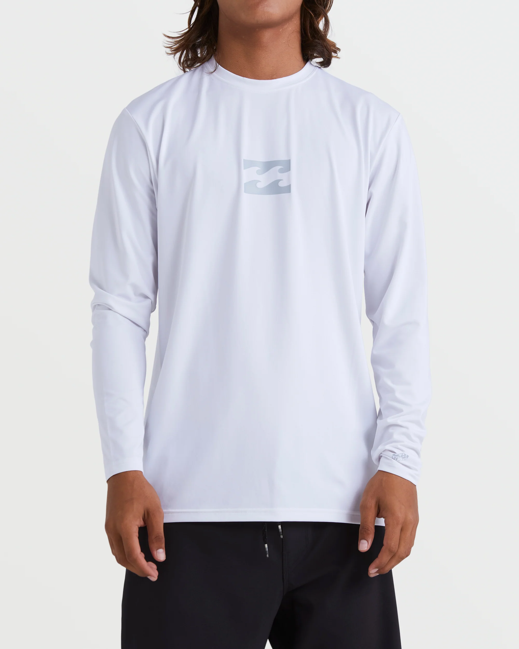 All Day Wave Loose Fit Long Sleeve Surf Tee - White