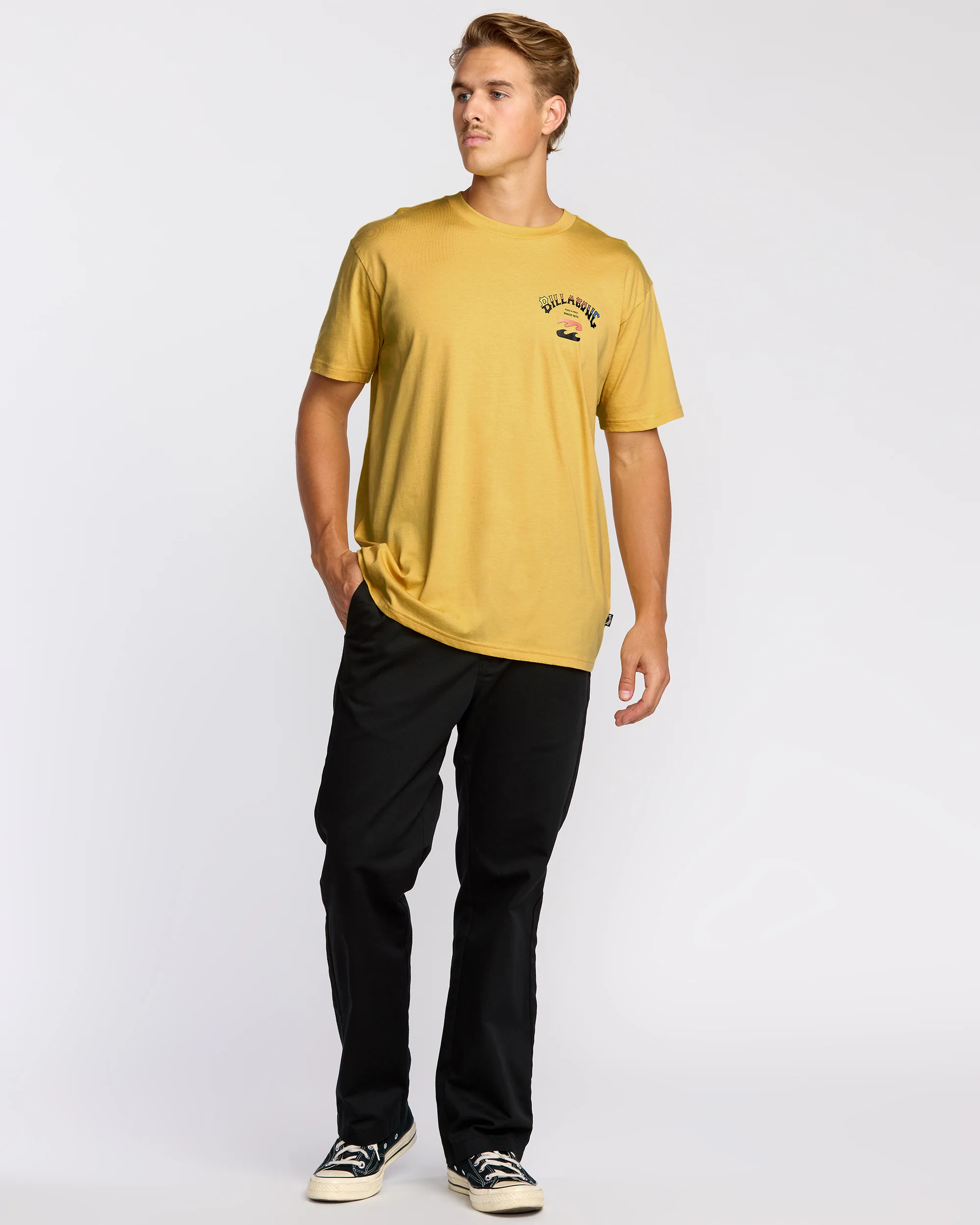 8043-arch-fade-premium-short-sleeve-t-shirt-dust-yellow-5.webp Arch Fade Premium Short Sleeve T-Shirt - Dust Yellow