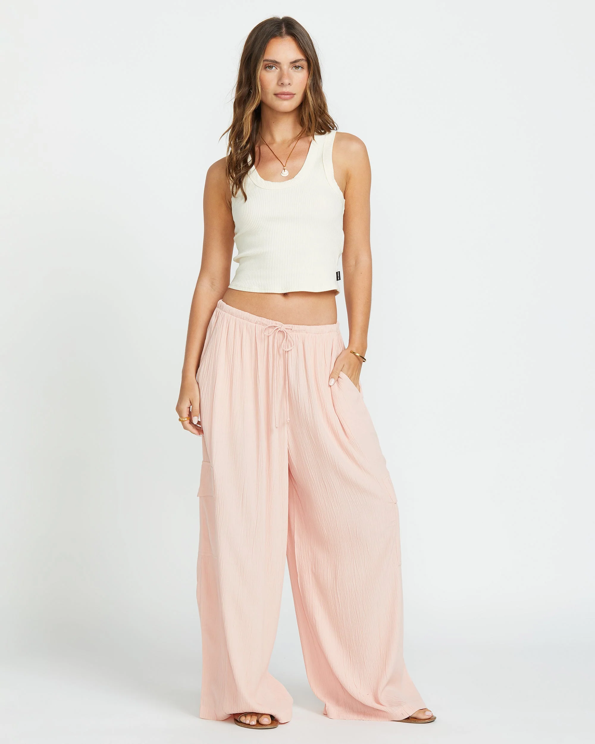 8223-beach-babe-cargo-elastic-waist-pants-dusty-peach-4.webp Beach Babe Cargo Elastic Waist Pants - Dusty Peach