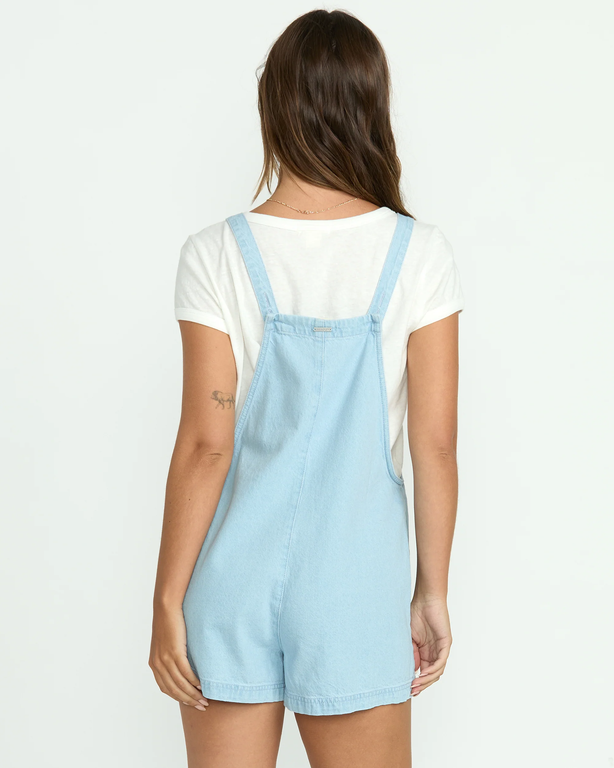 Beach Crush Denim Overalls - Salt Blue