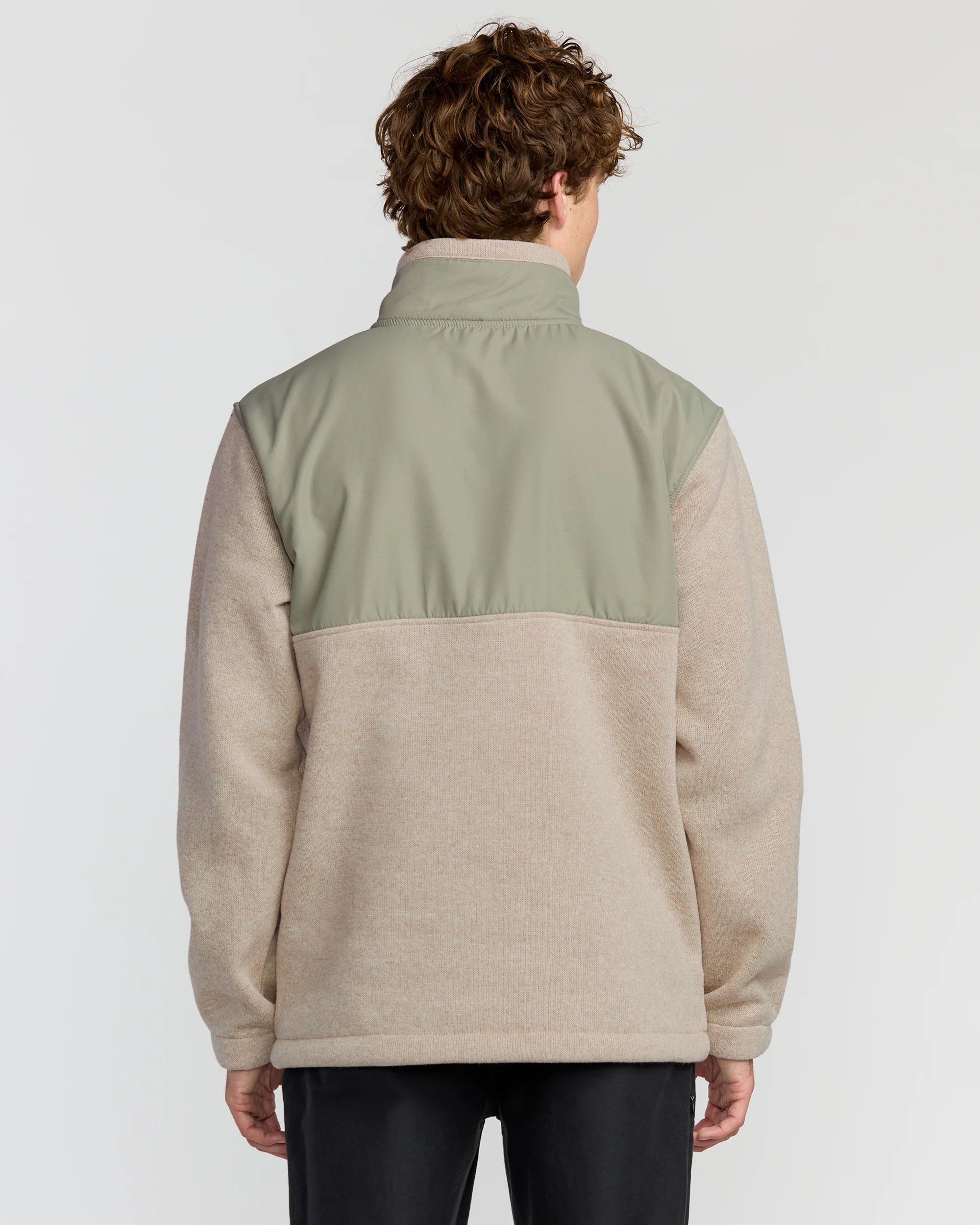 Boundary Blocked Mockneck Sweatshirt - Sand