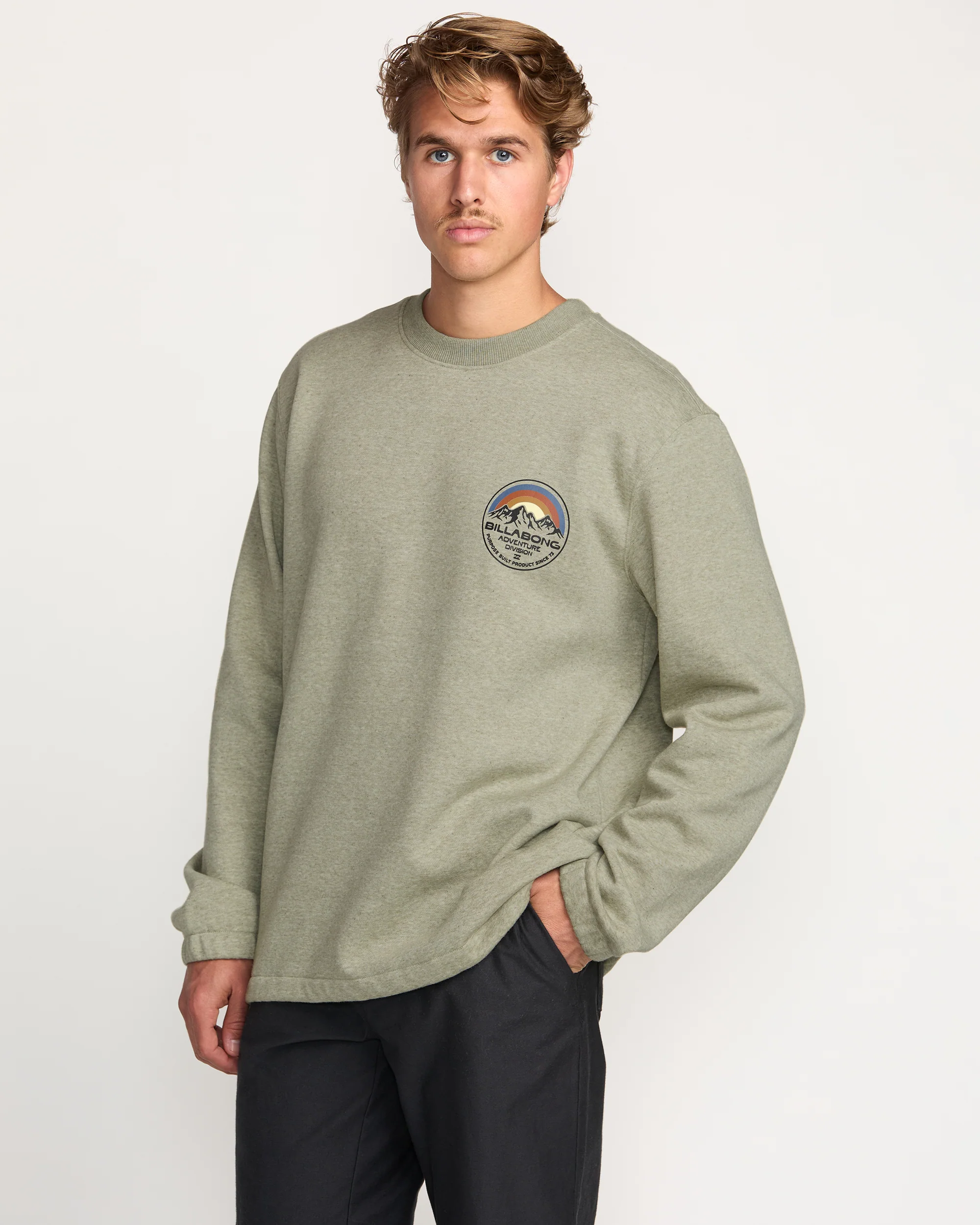 Compass Crew Sweatshirt - Sage Heather