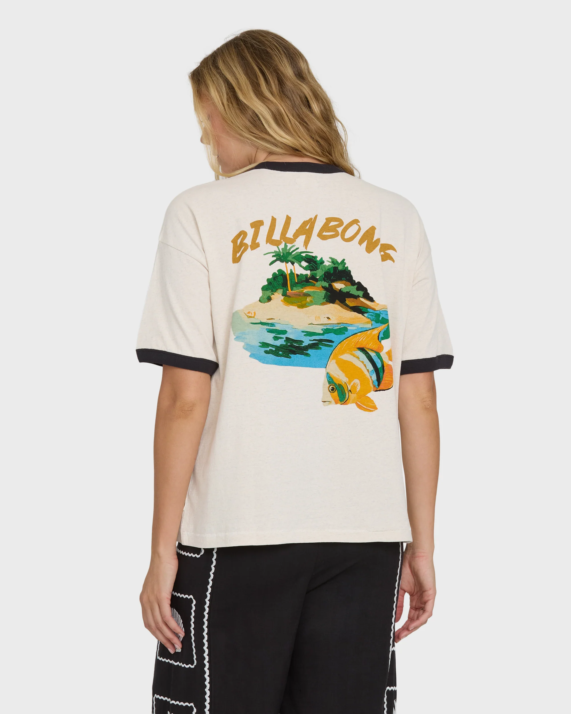 Fun Paradise Short Sleeve Cotton T-Shirt - White Cap