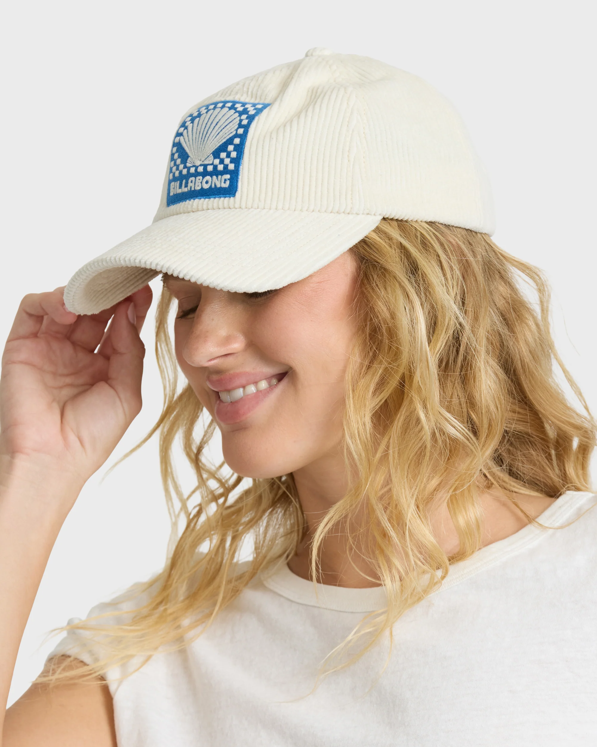 Corduroy Dad Cap Hat - White Cap