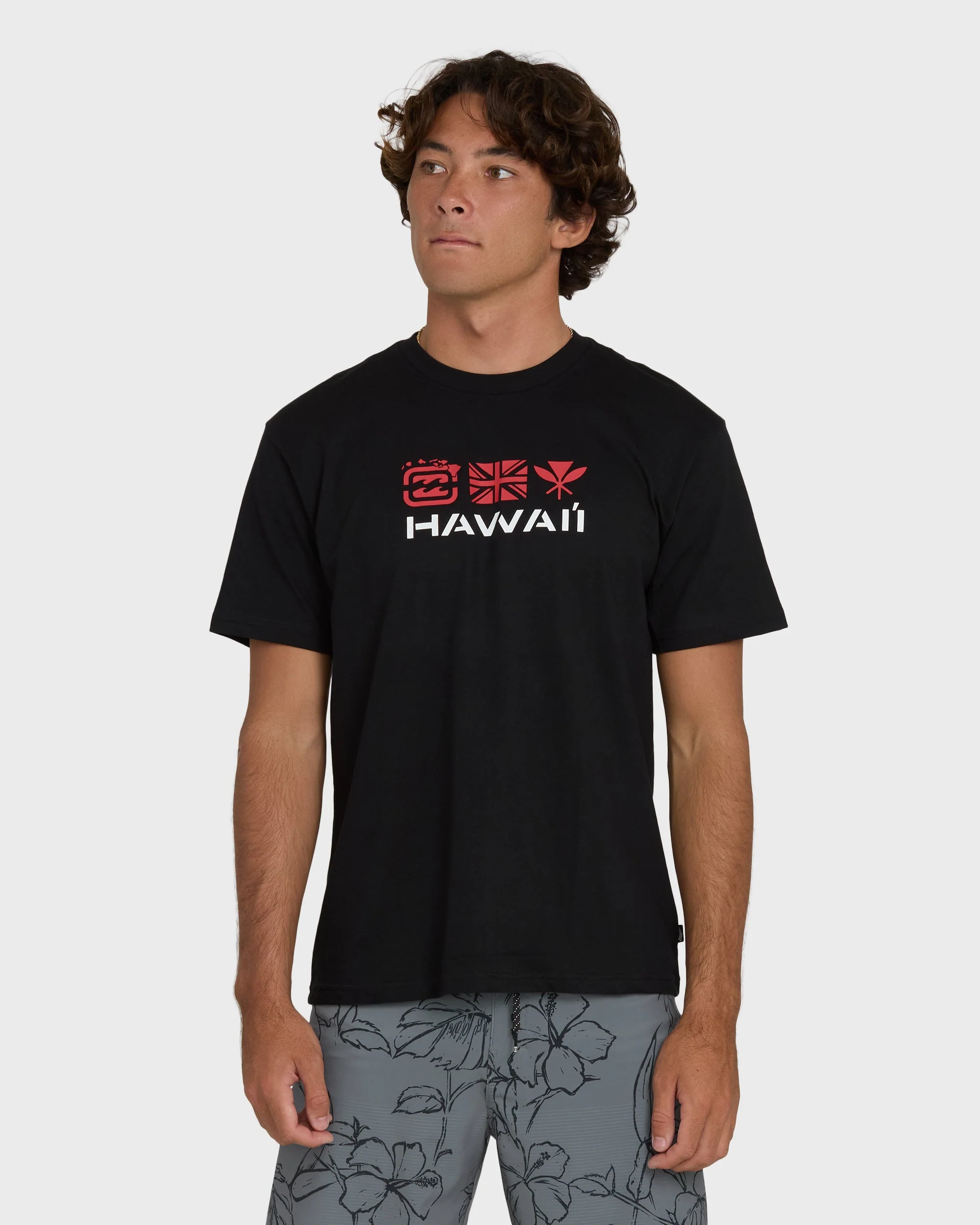 Kahili Hawaii Regular Short Sleeve Tee - Black