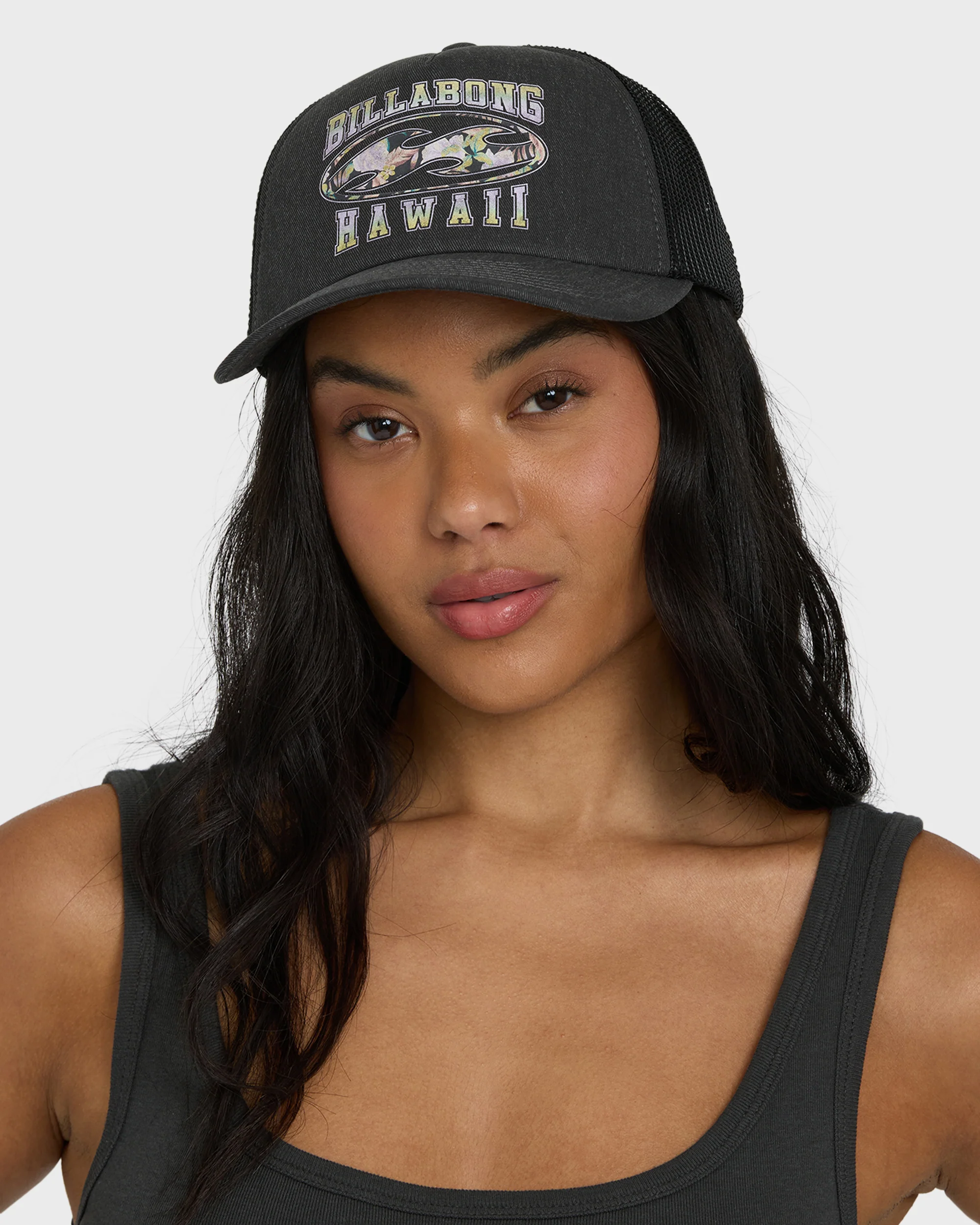 9334-shadow-tropics-hi-trucker-hat-black-pebble-1.webp Shadow Tropics Hi Trucker Hat - Black Pebble