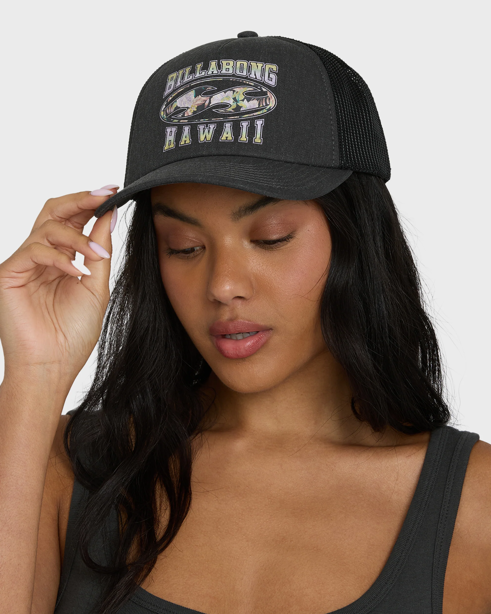 9334-shadow-tropics-hi-trucker-hat-black-pebble-2.webp Shadow Tropics Hi Trucker Hat - Black Pebble