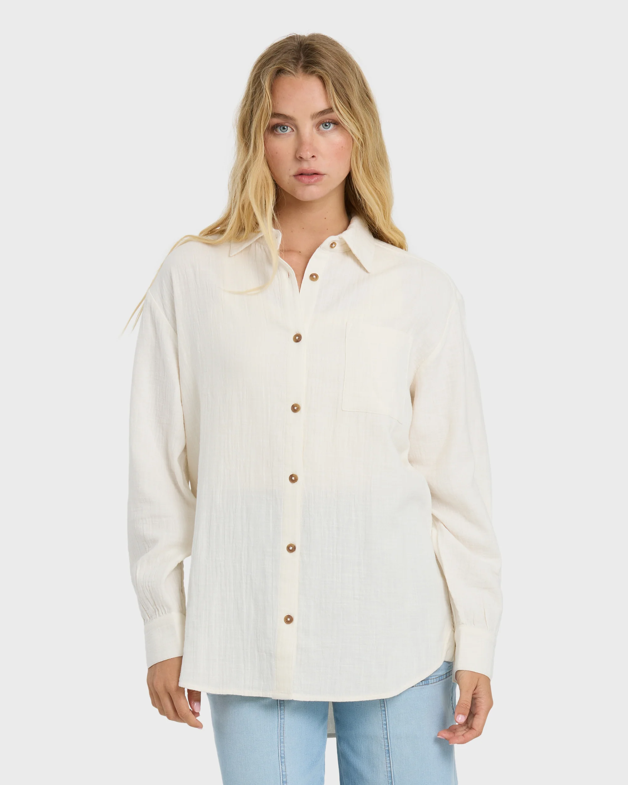 943-wanderer-long-sleeve-woven-top-salt-crystal-1.webp Wanderer Long Sleeve Woven Top - Salt Crystal