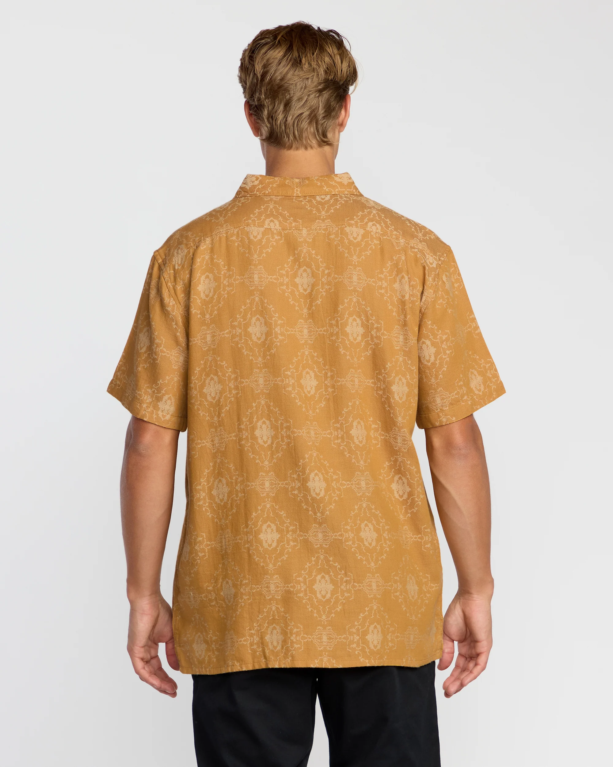 9483-sundays-jacquard-short-sleeve-woven-shirt-golden-haze-3.webp Sundays Jacquard Short Sleeve Woven Shirt - Golden Haze