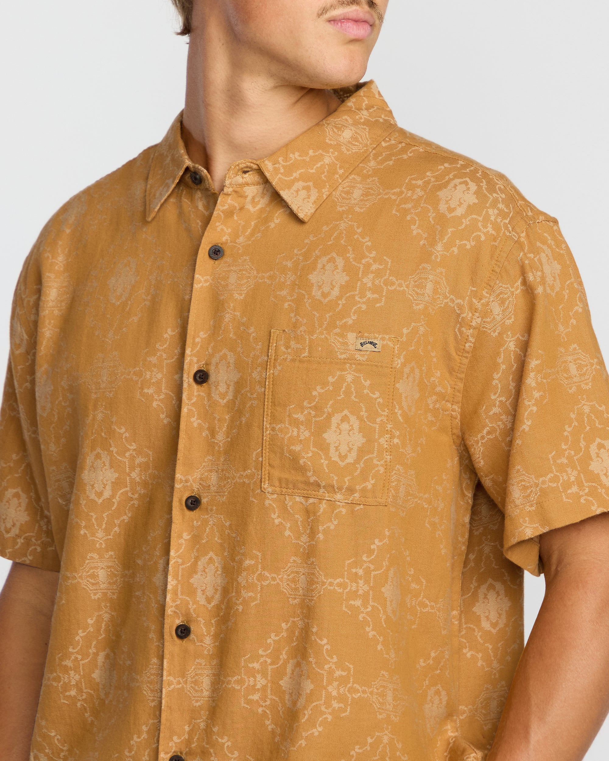 9483-sundays-jacquard-short-sleeve-woven-shirt-golden-haze-6.jpg Sundays Jacquard Short Sleeve Woven Shirt - Golden Haze