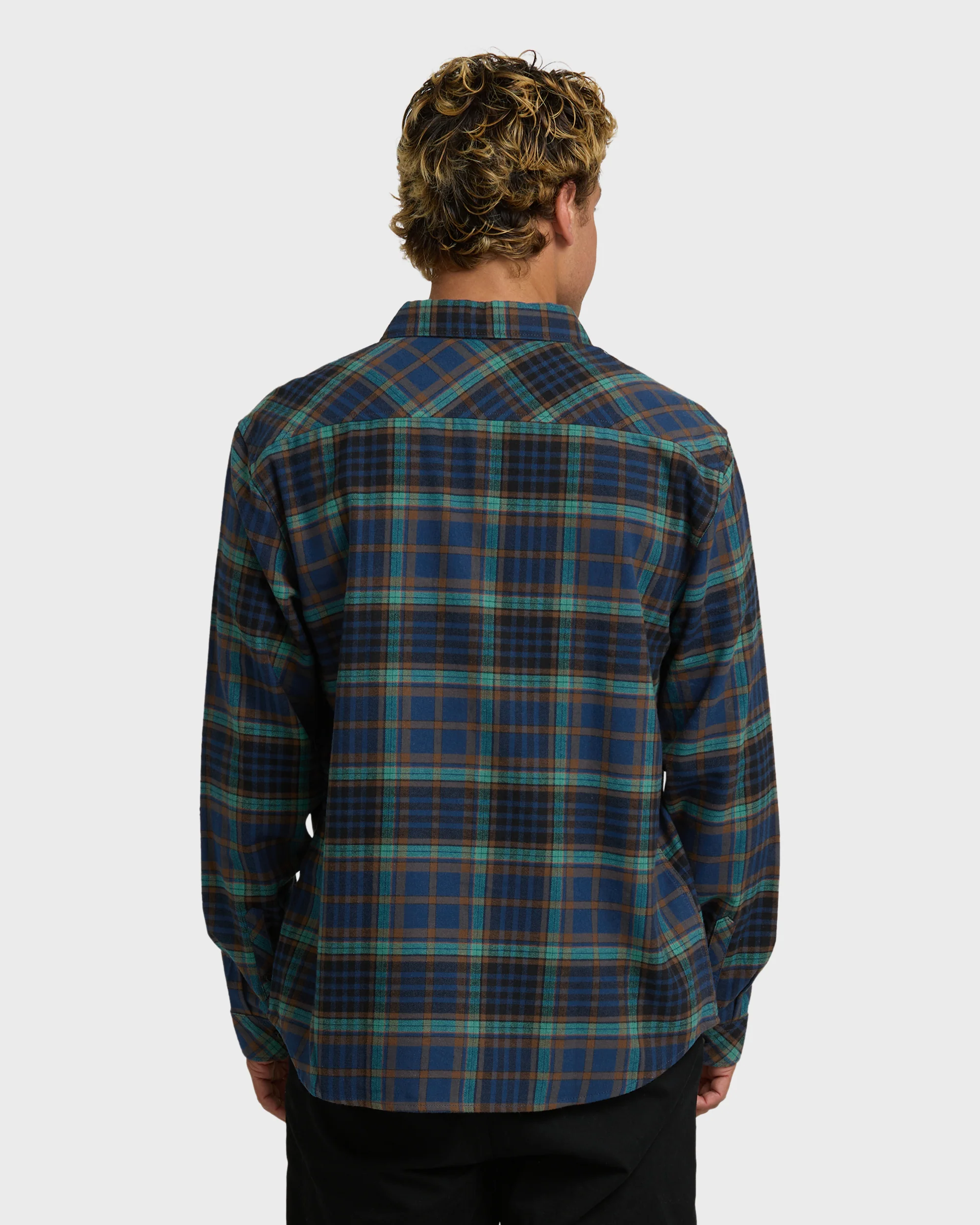 Coastline Long Sleeve Flannel Shirt - Dark Denim