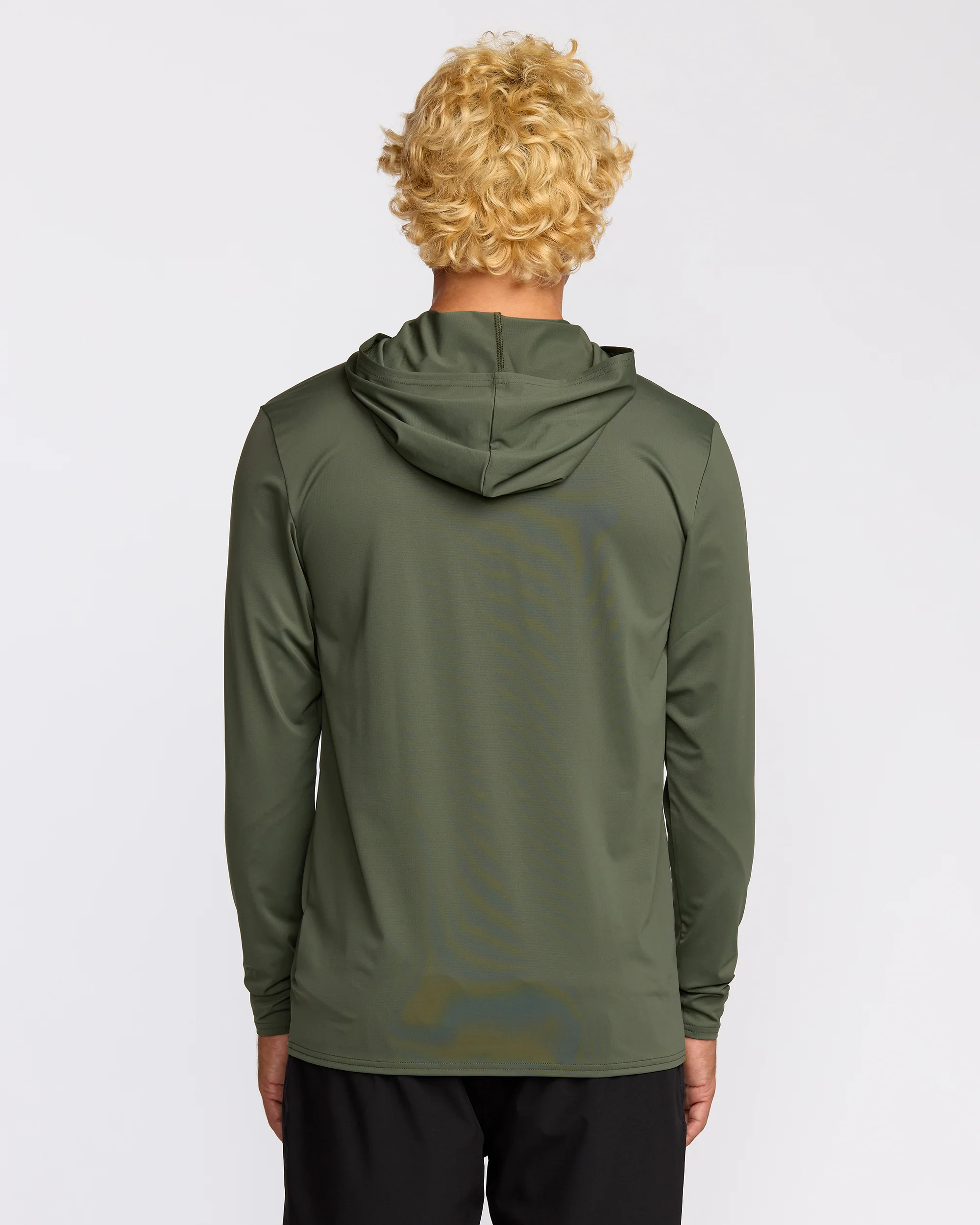 Arch Mesh Long Sleeve Hooded Surf Tee - Dark Military