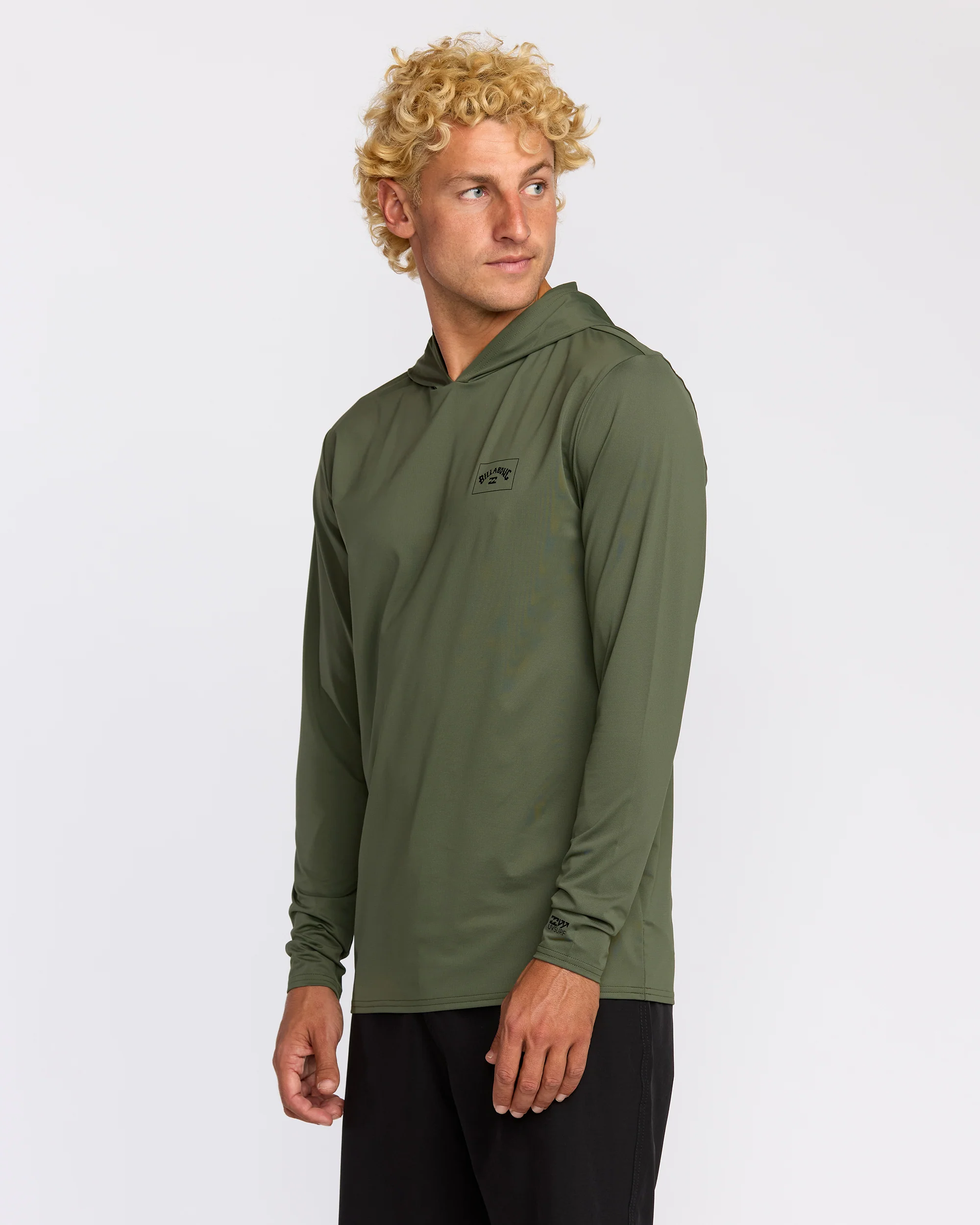 Arch Mesh Long Sleeve Hooded Surf Tee - Dark Military