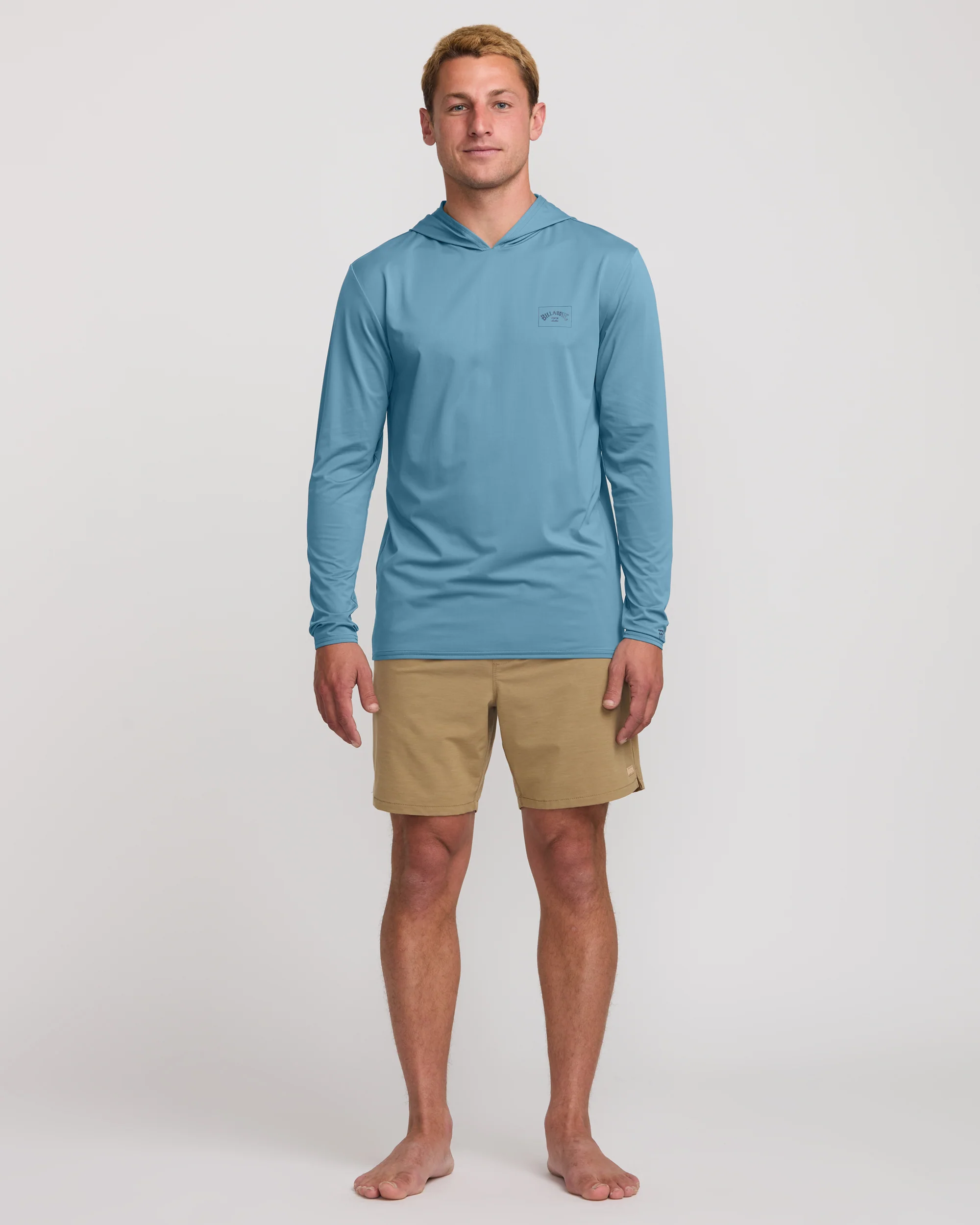 Arch Mesh Long Sleeve Hooded Surf Tee - Bay Blue