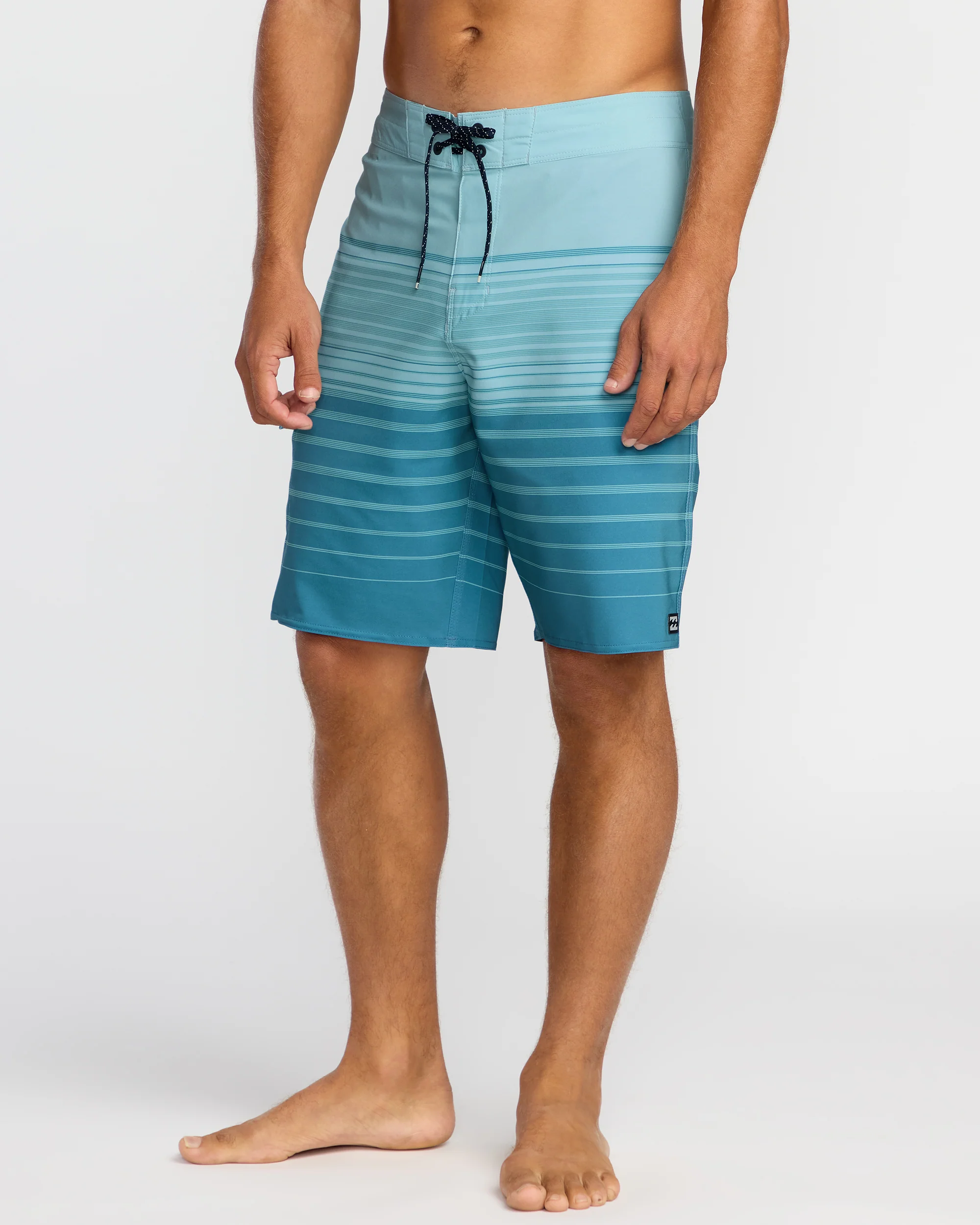All Day Stripe Pro Performance 20" Boardshorts - Dusty Blue