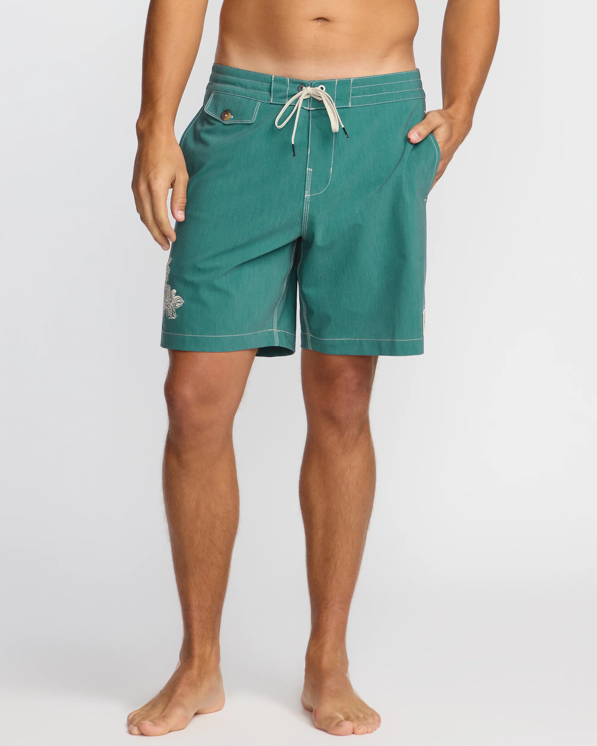 9884-austin-garage-lo-tides-19-boardshorts-teal-4.webp Austin Garage Lo Tides 19" Boardshorts - Teal